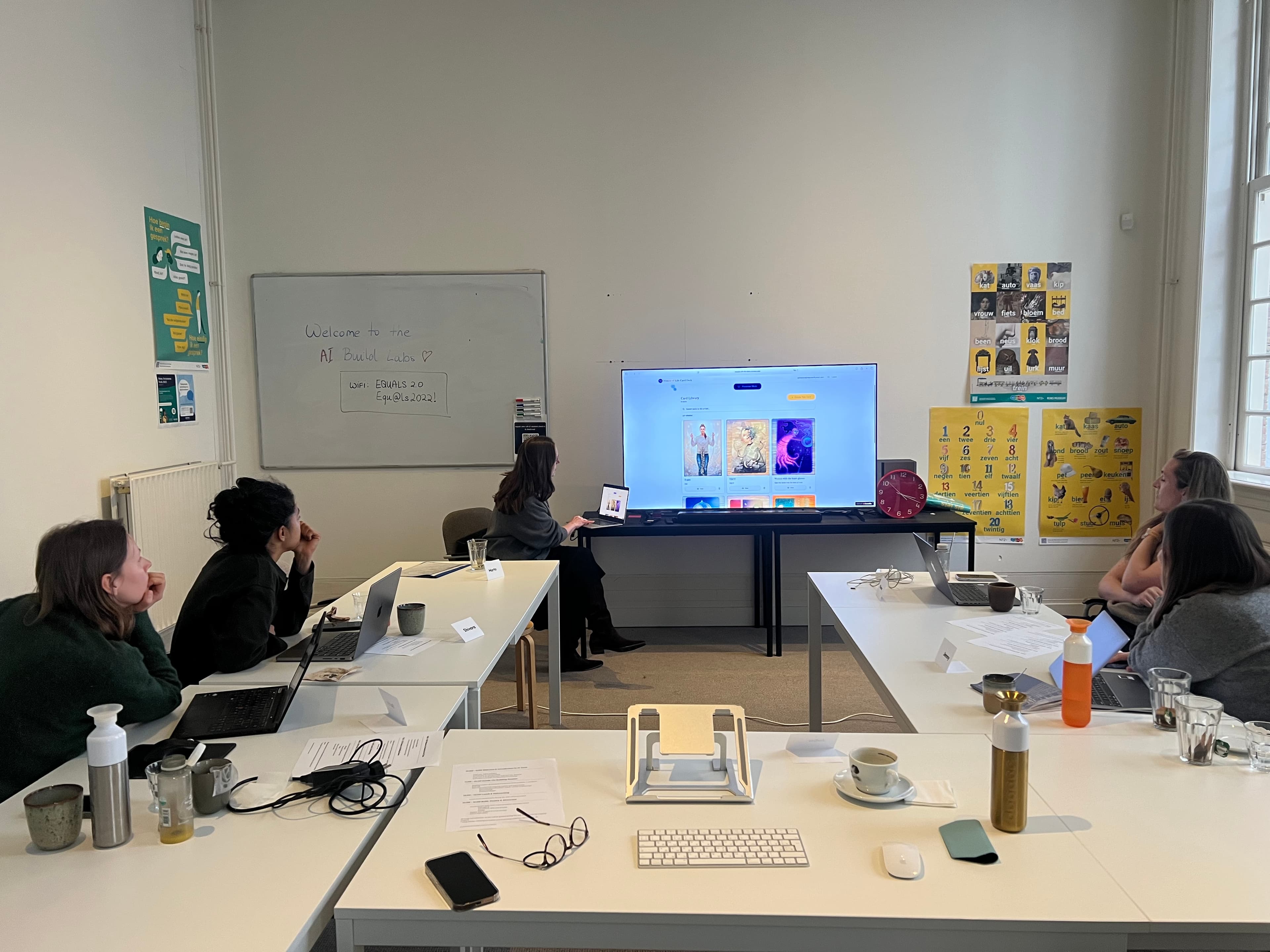 Women collaborating at a Ladies Build With AI AI Build Labs session